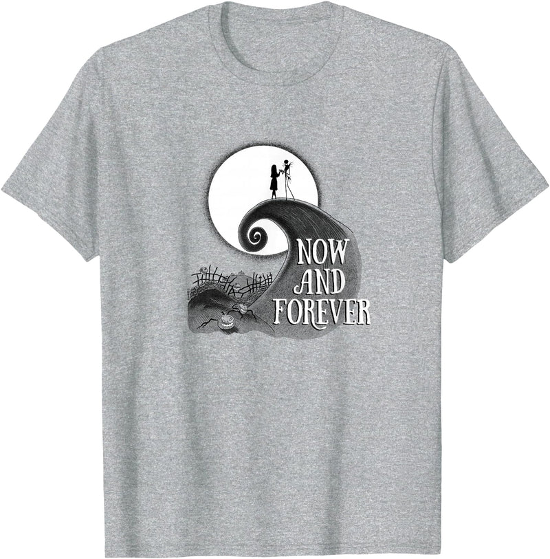 Disney The Nightmare Before Christmas - Jack & Sally Now & Forever T-Shirt - Heather Grey