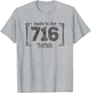 TeesTees Made in the 716 T-Shirt Buffalo NY Souvenir Shirt T-Shirt - Heather Grey