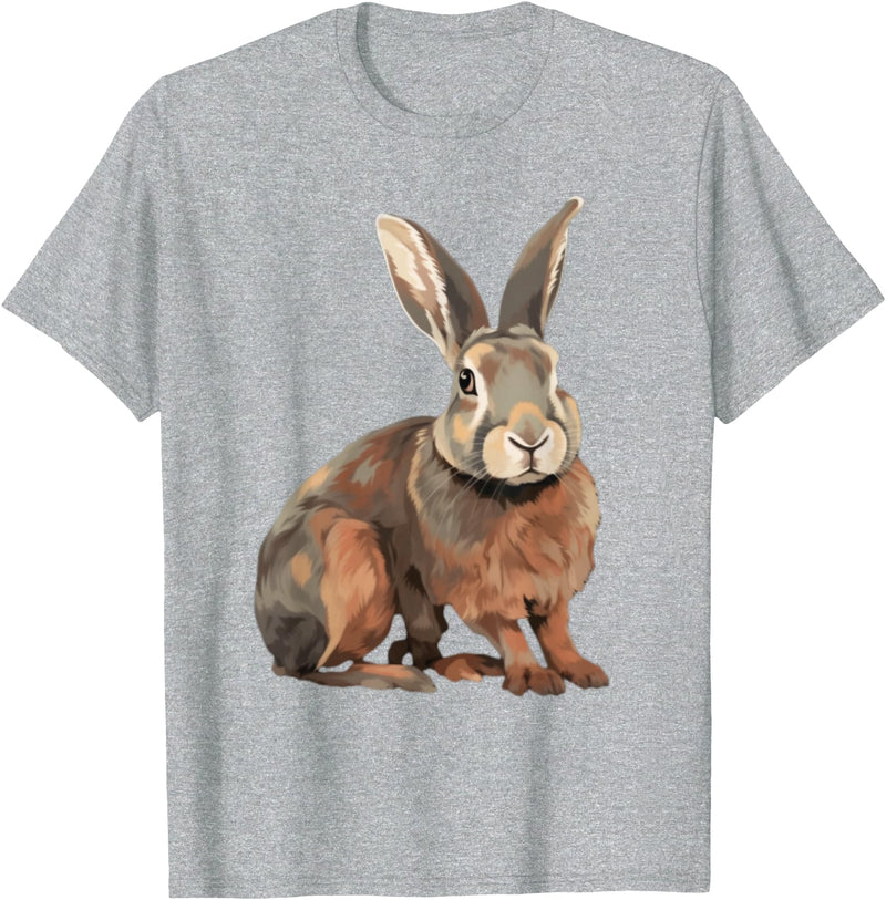 Flemish Giant Rabbit T-Shirt in Heather Grey