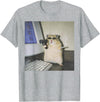 Cyber Hamster Meme Cringe Funny Animal Vintage Graphic Tee T-Shirt - Heather Grey
