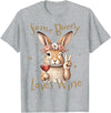 Cute Rabbit Lover Bunny Graphic T-Shirt (Navy Blue) in Heather Grey