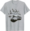 One Nature Designs Touching Ghost of the Spirit Bear Paw T Shirt T-Shirt - Heather Grey
