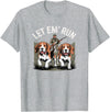 Vintage Beagle Dog Let Em' Run Rabbit Hunting T-Shirt in Heather Grey