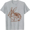 Cute Brown Bunny Lover Bunny Graphic T-Shirt in Heather Grey