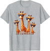 Zoo Family Funny Giraffe Animal Lovers Gifts Giraffe Family Sunglasses Safari Zoo Lover Cartoon Giraffes T-Shirt - Heather Grey