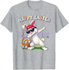 Dabbing Easter Bunny Rabbit Dab Dance Eggs Kids Boys Girls T-Shirt in Heather Grey