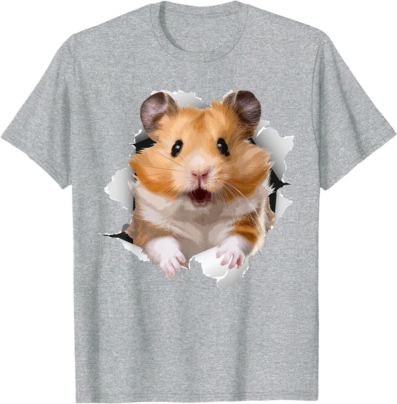 Cute Hamster Design for Men Women Kids Animal Hamster Lovers T-Shirt - Heather Grey