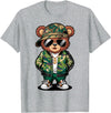 Magical and Funny Teddy Bear Gifts Hip Hop Teddy Bear Camouflage Rap Music T-Shirt - Heather Grey