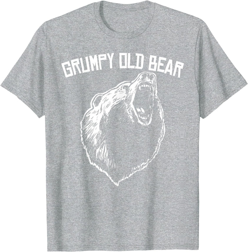 Miftees Grumpy Old Man Club Grumpy Old Bear T-Shirt - Heather Grey