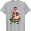 Cute Adult Women Animal Pun Hawaii Party Kids Art Cool Hawaiian Luau Pig | Funny Boar Lover Hula Dancing Gift T-Shirt - Heather Grey
