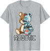 Robot Bear Machine Funny Bear Robot Robotic Cuddling Cyborg T-Shirt - Heather Grey