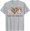 Peace love guinea pigs t -shir t Peace Love Guinea Pigs Gift for Guinea Pigs Lover T-Shirt Small - Heather Grey
