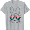 Cute Bunny Easter Lover Bunny Graphic T-Shirt in Heather Grey