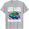 Parrotfish Gift Parrotfish Just A Girl Parrotfish T-Shirt - Heather Grey