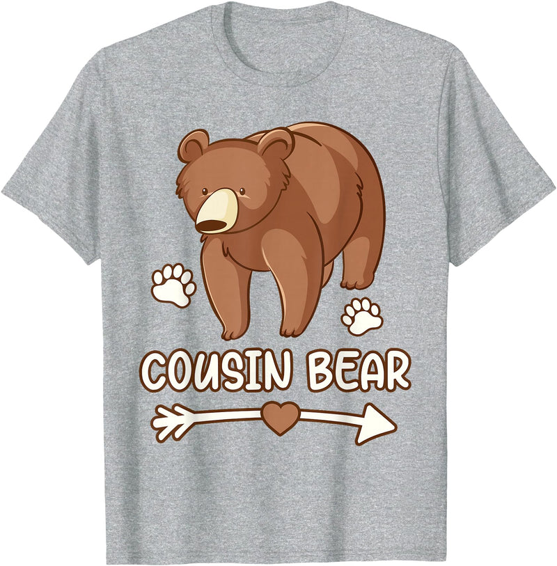 Cousin t-shirt bear, Cousin bear shirt boys cousin tee shirt bear, cousin bear tshirt for men T-Shirt - Heather Grey
