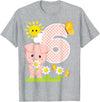 Cute Piglets Pig Barn Farm Birthday Party Supplies Pig 6th Birthday Girl 6 Year Old Birthday Cute Piglet Bday T-Shirt - Heather Grey