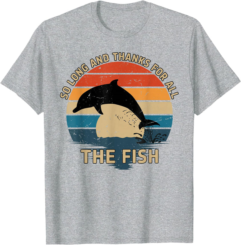 So Long And Thanks For All The Fish Vintage T-Shirt - Heather Grey