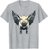 Flying Pig With Wings Design Flying Pig With Wings Fly Pig Lovers T-Shirt - Heather Grey