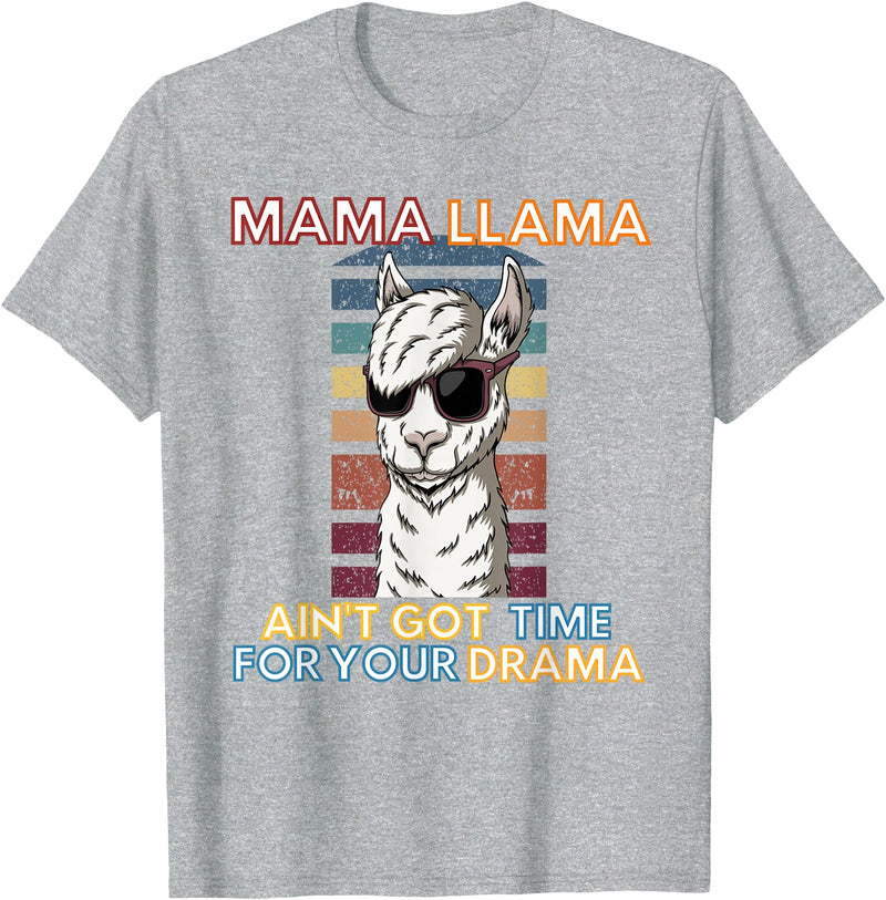 Mama Llama Designs Mama Llama Mom Funny Saying Cute Design For Men Women Kids T-Shirt - Heather Grey