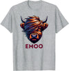 Emo Cow Cute Scottish Highland Emoo Grunge Men Women Music T-Shirt - Heather Grey