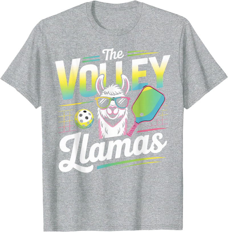 CharlIan Minds - LlamaLovers The Volley Llamas Pickleball Funny Llama T-Shirt - Heather Grey