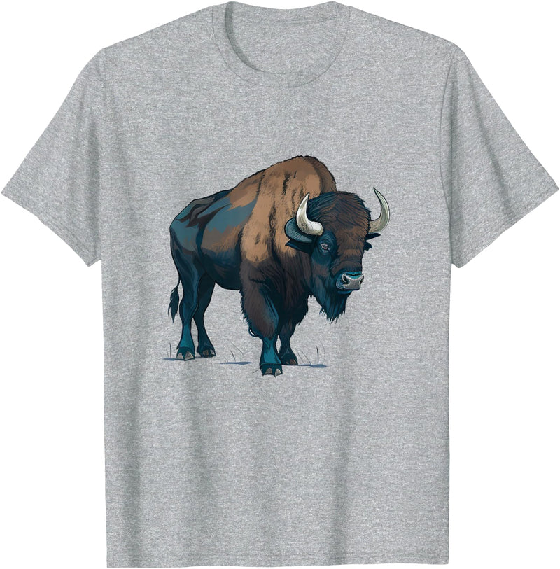 Buffalo Animal Buffalo Bison Animal Costume for Boys and Girls T-Shirt - Heather Grey