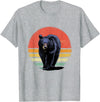 Wowsome! Retro Vintage Black Bear T-Shirt - Heather Grey