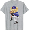 BERSLL Cute Teddy Bear Baseball Jug Sweatshirt T-Shirt - Heather Grey