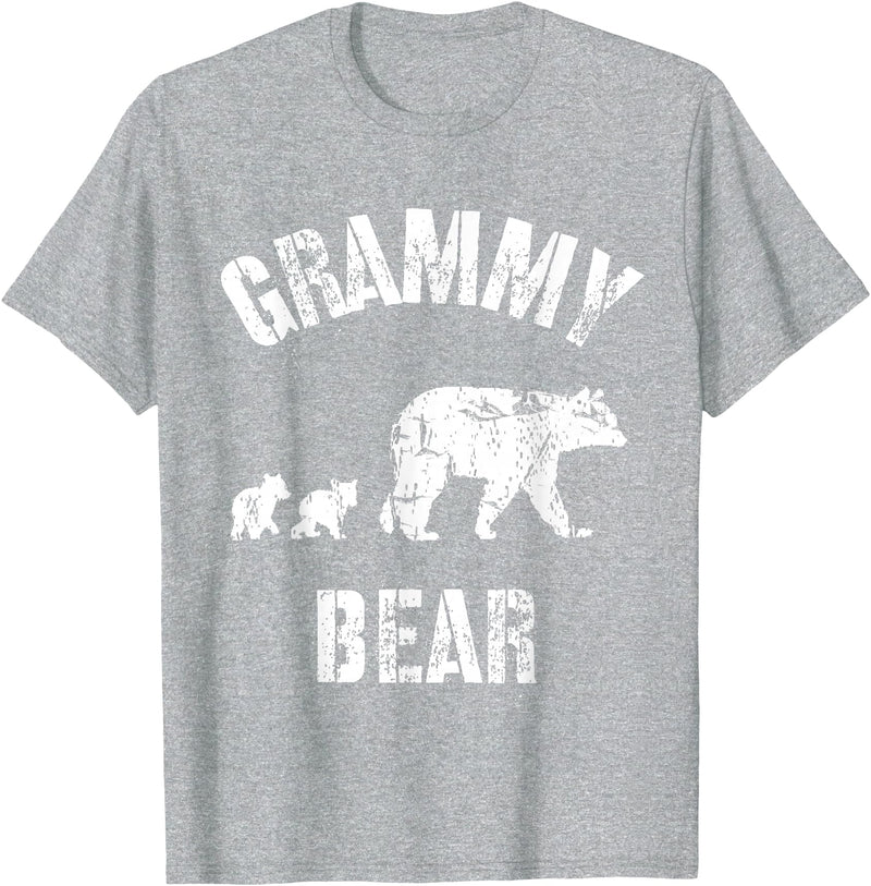 All in the Bear Family Vintage Grammy Bear Grandma With Two 2 Cubs T-Shirt - Heather Grey