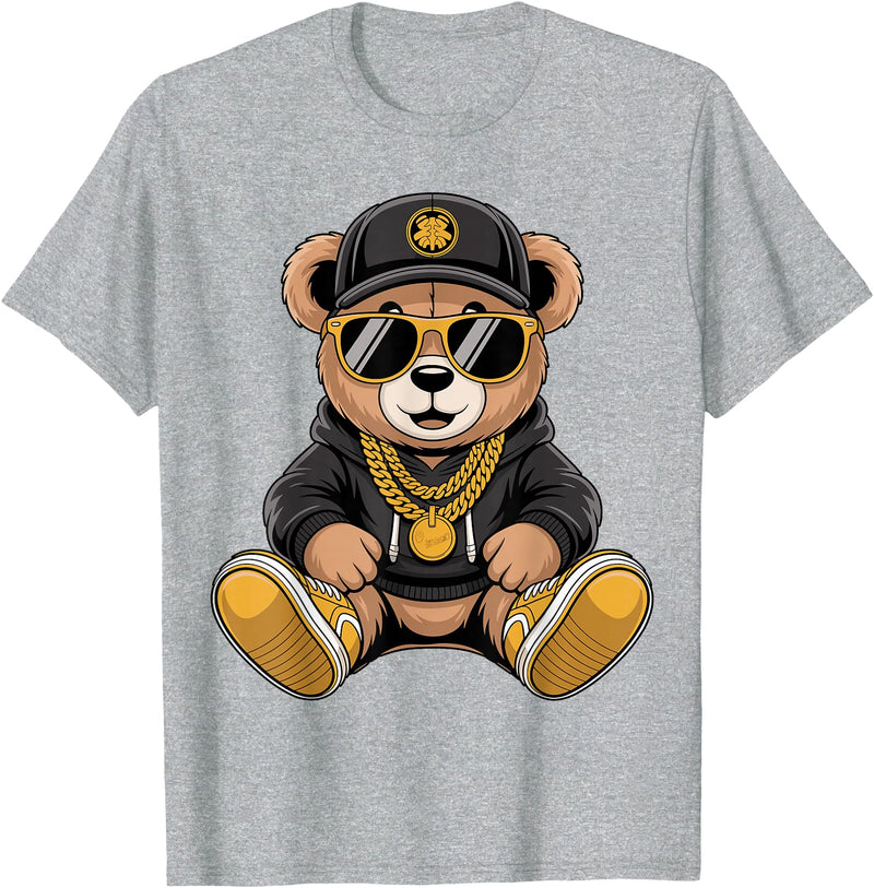 Magical and Funny Teddy Bear Gifts Cool Teddy Bear Hip Hop T-Shirt - Heather Grey