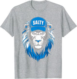 I Liked The Lions Before It Was Cool Tees Blue Lions Salty Wearing Hat Salty Cool Lions Strong Lions T-Shirt - Heather Grey