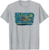 Flying Fish Vintage Night Tees Retro Vintage Style Flying Fish T-Shirt - Heather Grey