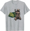 Funny Hiker Hiking Camping Bear Waving Funny Bear Waving Hiking Camping Bear Hiking T-Shirt - Heather Grey