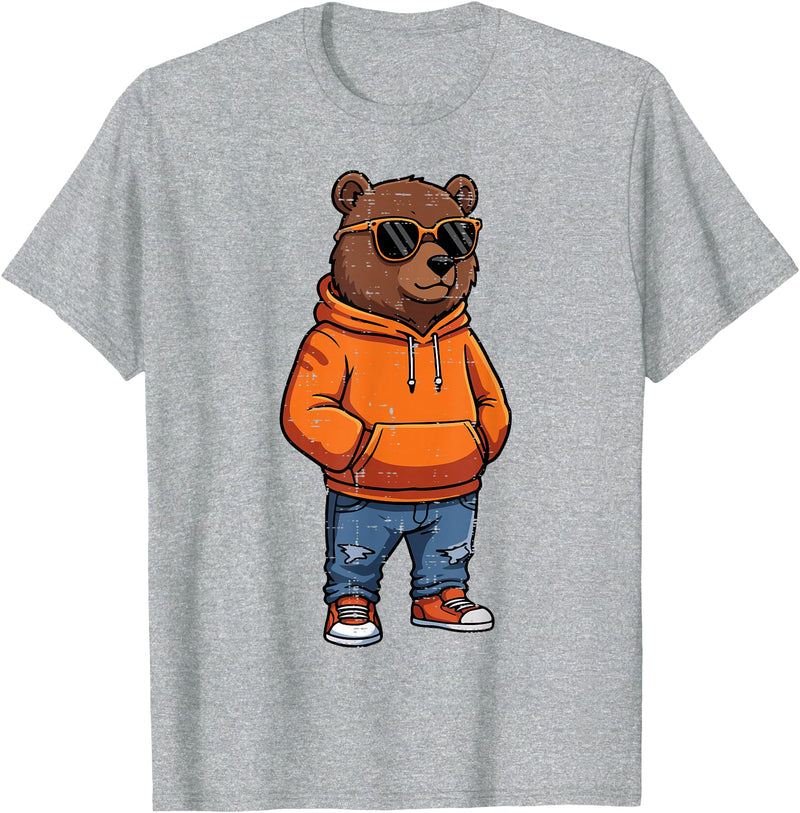 Bear Shirts For Men Women Kids Gifts Cool Bear Sunglasses Men Women Kids Boys Girls Youth Teen T-Shirt - Heather Grey