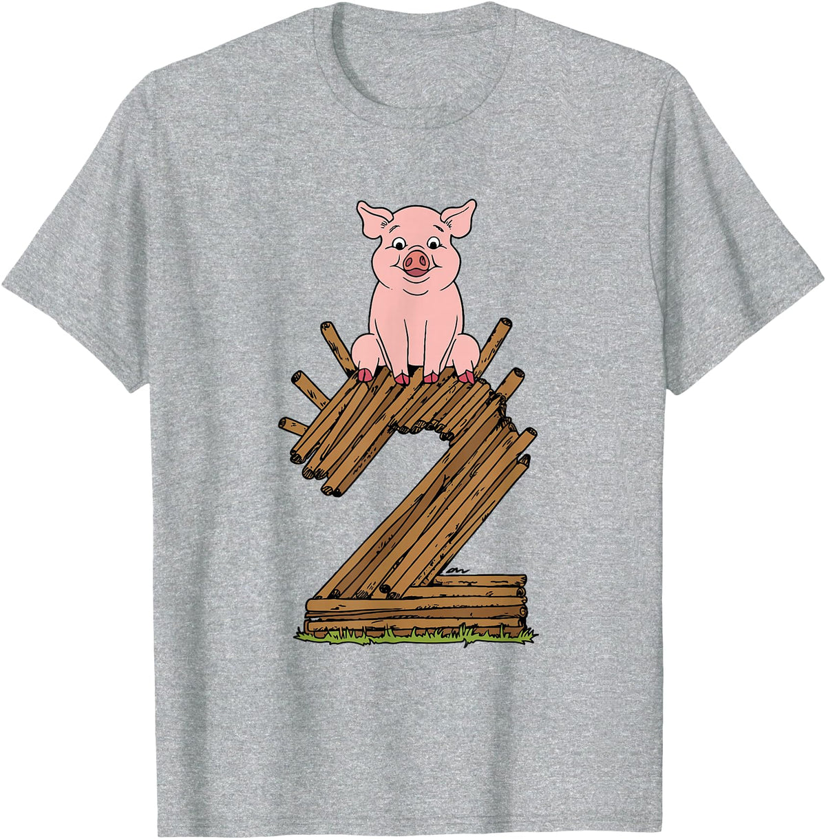 Three Little Pigs Halloween Costume Three Little Pigs Pig 2 Halloween Costume Kids Adults T-Shirt - Heather Grey