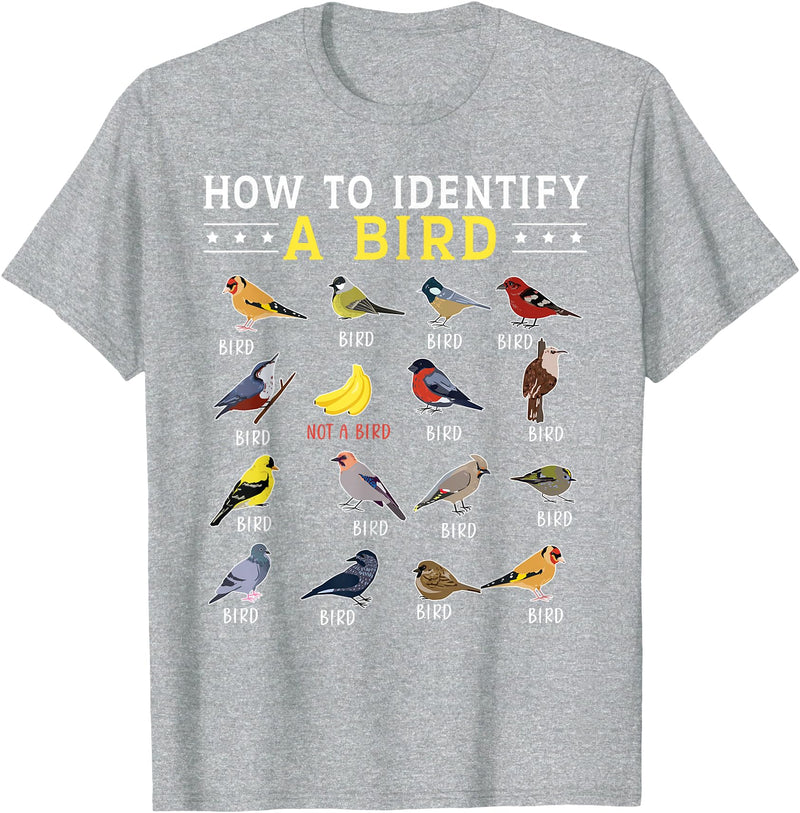 Bird Watching | Birds Lover How to Identify A Bird | Bird Watcher | Bird Lover T-Shirt - Heather Grey