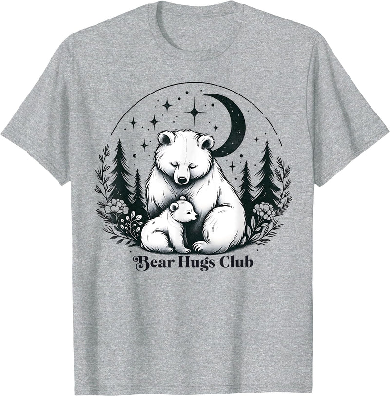 Polar Bear Lover Tees NYC Polar Bear Hugs Mama Baby Mothers Day Mom Daughter Son T-Shirt - Heather Grey