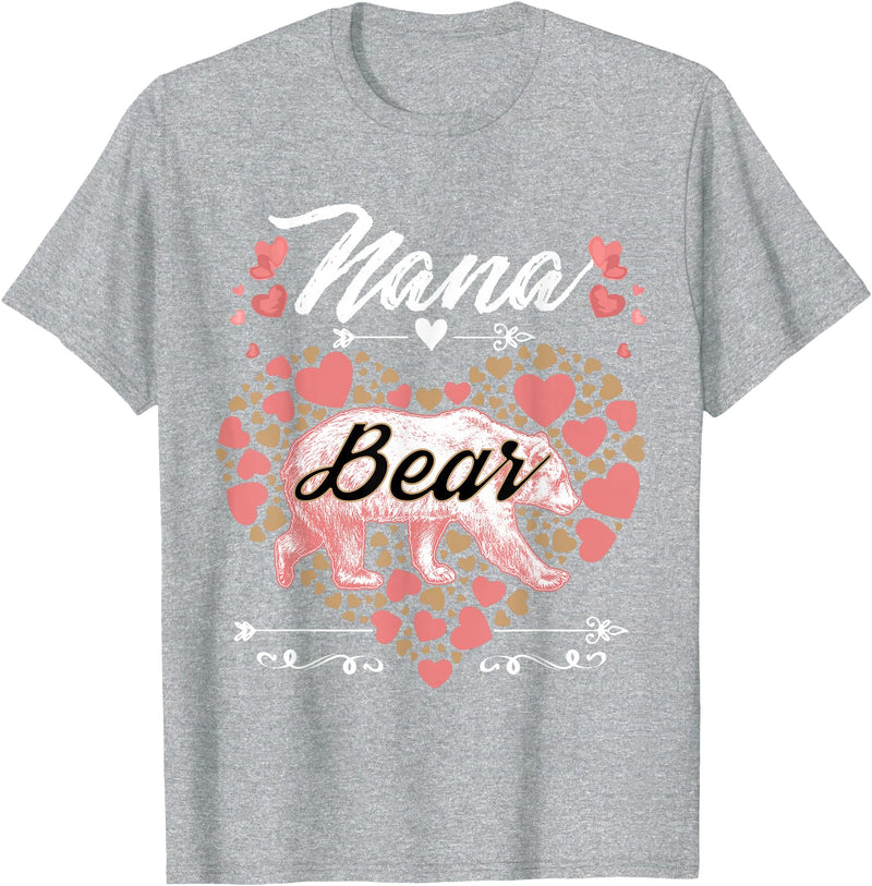 Nana Bear Shirt Designs and Gift Ideas for Grandma Nana Bear Shirt for Women - Cute Mother's Day and Birthday T-Shirt - Heather Grey