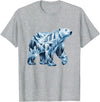 Arctic Polar Bear Mountain Waterfall Nature Arctic Polar Bear Forest Waterfall Landscape T-Shirt - Heather Grey