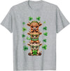 St Patricks Day Highland Cow Lucky Irish Shamrock Funny St Patrick's Day Highland Cow Lucky Shamrock Irish T-Shirt - Heather