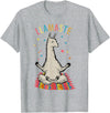 Funny Llama Yoga T-Shirt Llama Llamaste T-Shirt - Heather Grey