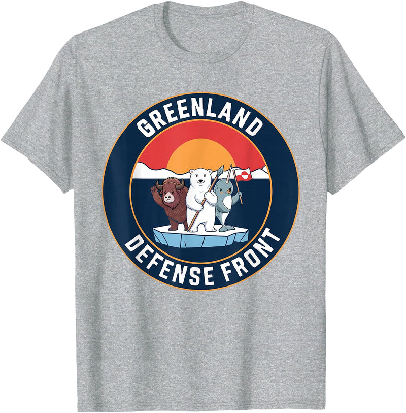 Greenland Defense Front Polar Bear tee Greenland Guard Polar Bear Spear Arctic Emblem T-Shirt - Heather Grey