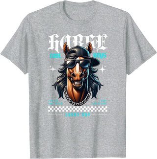 United Labels Horse - Lucky Days Streetwear Cool T-Shirt - Heather Grey