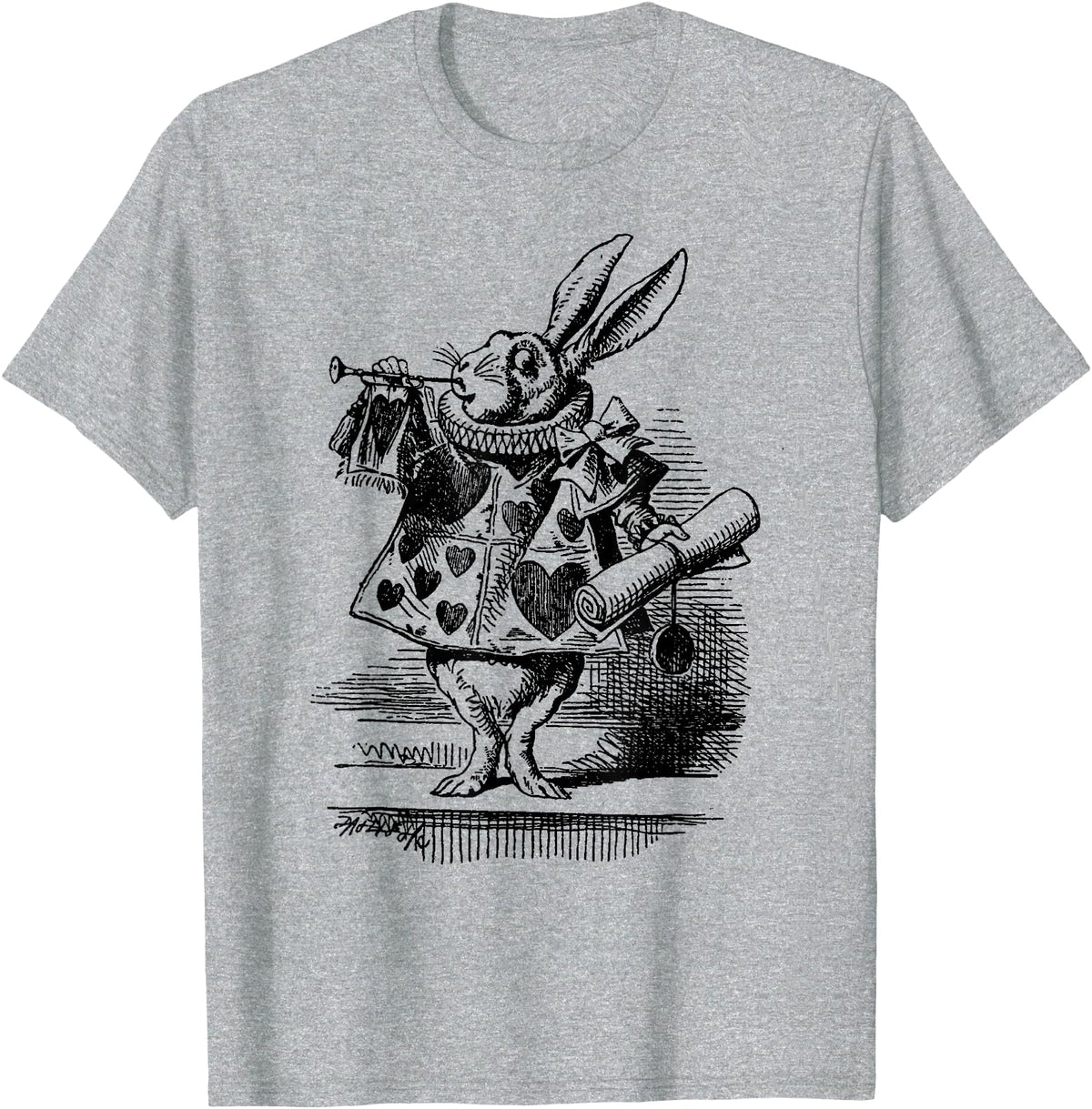 Cute Rabbit Lover Bunny Graphic T-Shirt (Slate Grey) in Heather Grey