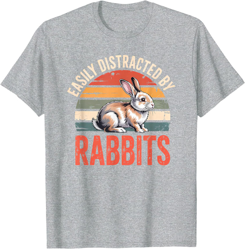 Cute Rabbit Lover Bunny Graphic T-Shirt in Heather Grey