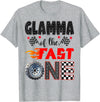 Funny 1st Birthday Boy Racing Party Glamma of The Fast One Racing Car 1st Birthday Boy T-Shirt - Heather Grey