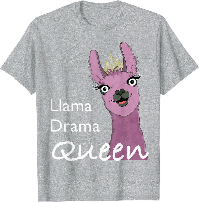 The Packing Llamas Llama drama queen T-Shirt - Heather Grey