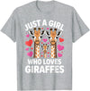 Giraffe Gift For Giraffe Lover Accessories & Stuff Cute Giraffe Art for Women Girls Giraffe Print Giraffe Lover T-Shirt - Heather Grey