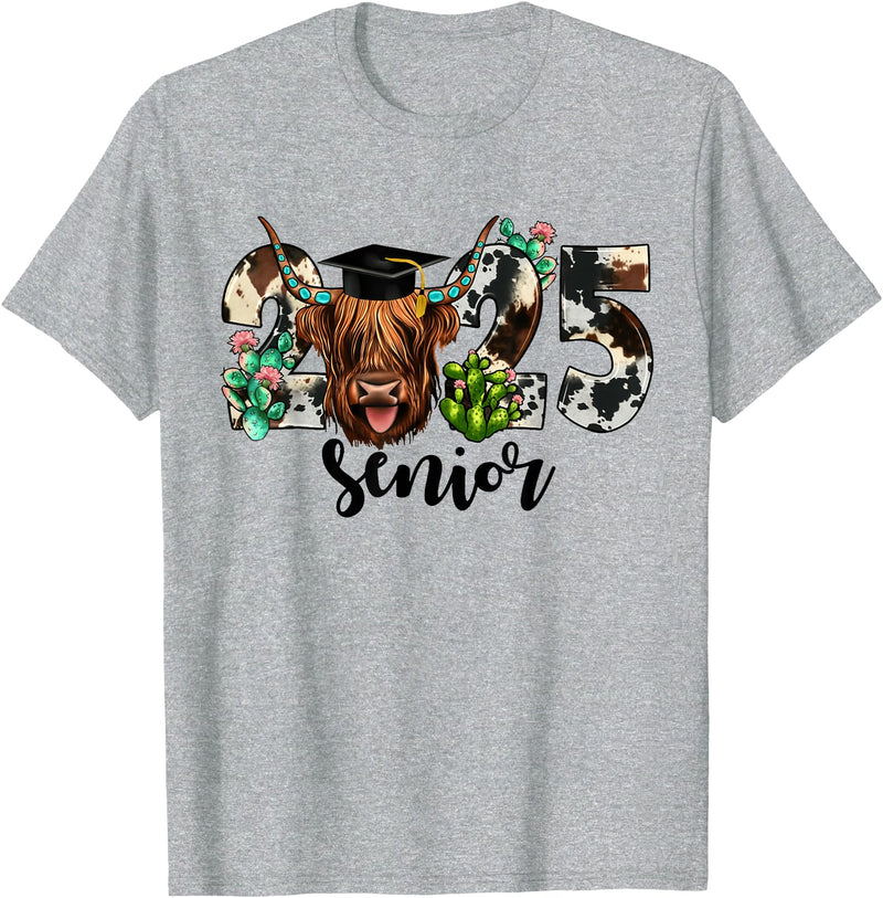 Cow 2025 Senior Class Of 2025 Graduation 2025 T-Shirt - Heather Grey
