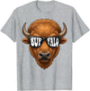 generic Buffalo with Sunglasses Wildlife Graphic for Men Women Kids T-Shirt - Heather Grey